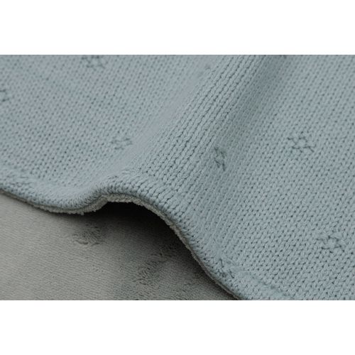 Jollein dekica prekrivač Cradle Cosy Knit 100x150 cm - Sea Green/Velvet slika 5