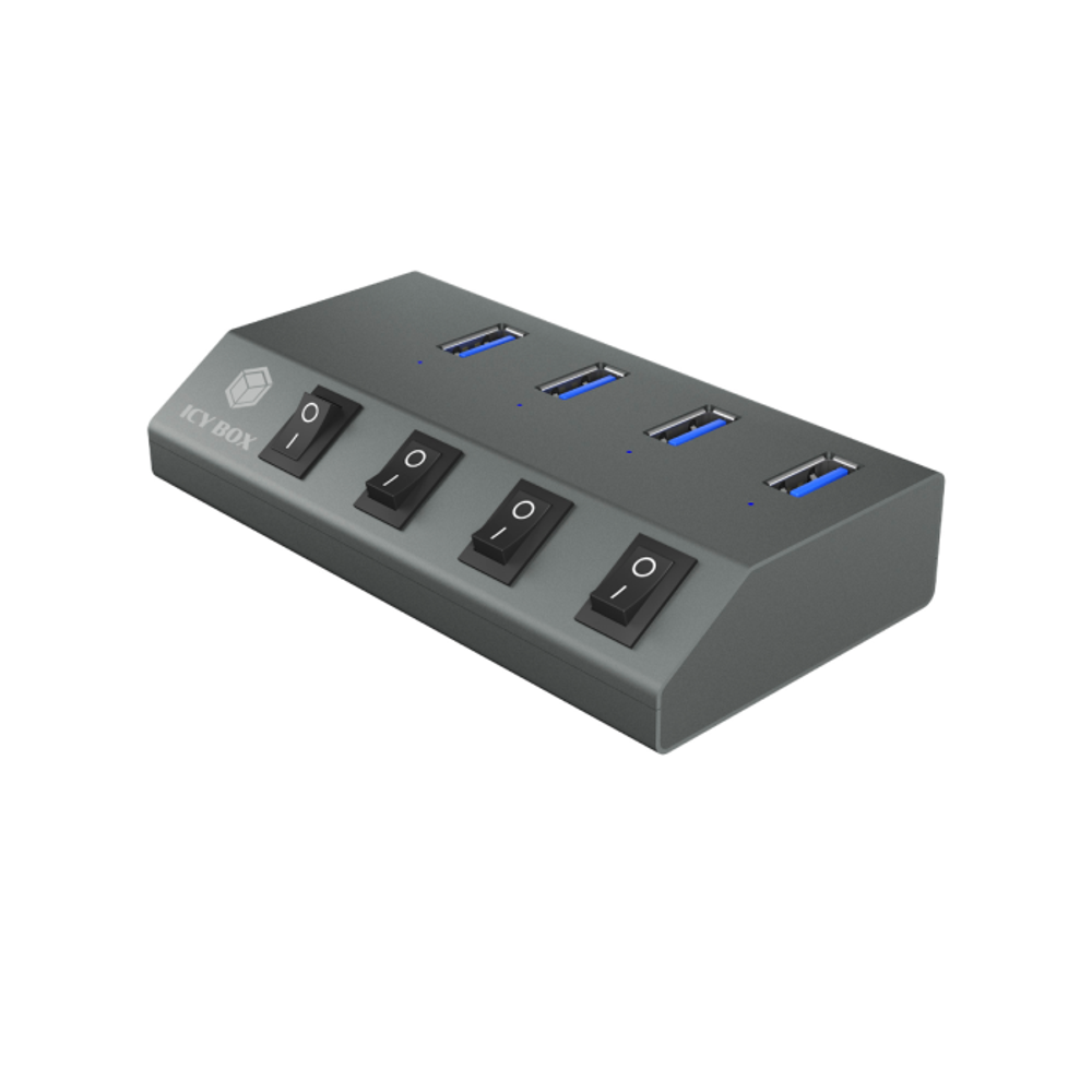 IcyBox IB-HUB1405 4-portni USB-A hub s stikalima slika 2