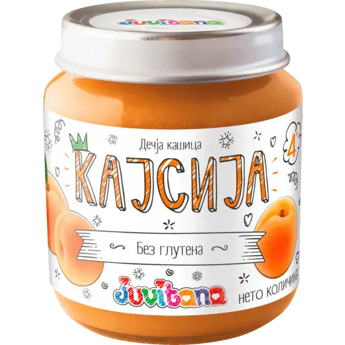 JUVITANA Dečija kašica - kajsija, od 4+, 128 g slika 1