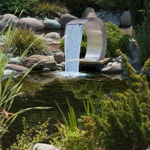 Vrtna fontana s vodopadom za bazen od nehrđajućeg čelika 45x30x60 cm slika 21