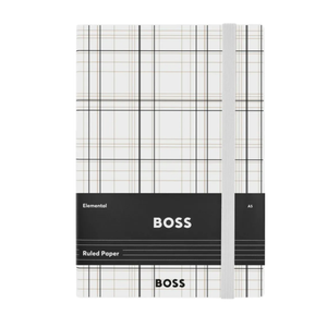 Hugo Boss notes A5 Checkered HNH624FL, bijeli