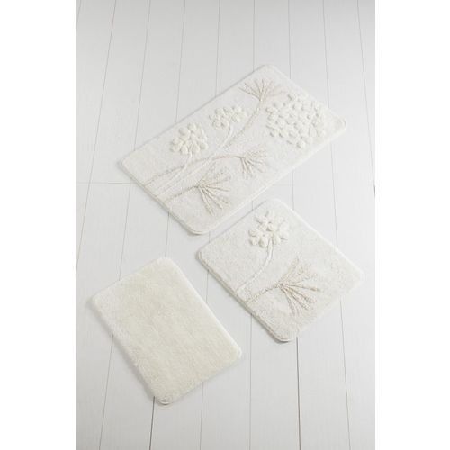 Orkide - Ecru Ecru Bathmat Set (3 Pieces) slika 2