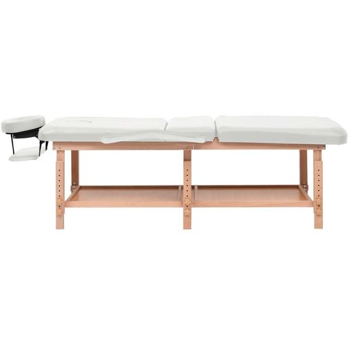 Masažni stol s 3 zone od umjetne kože bijeli slika 6