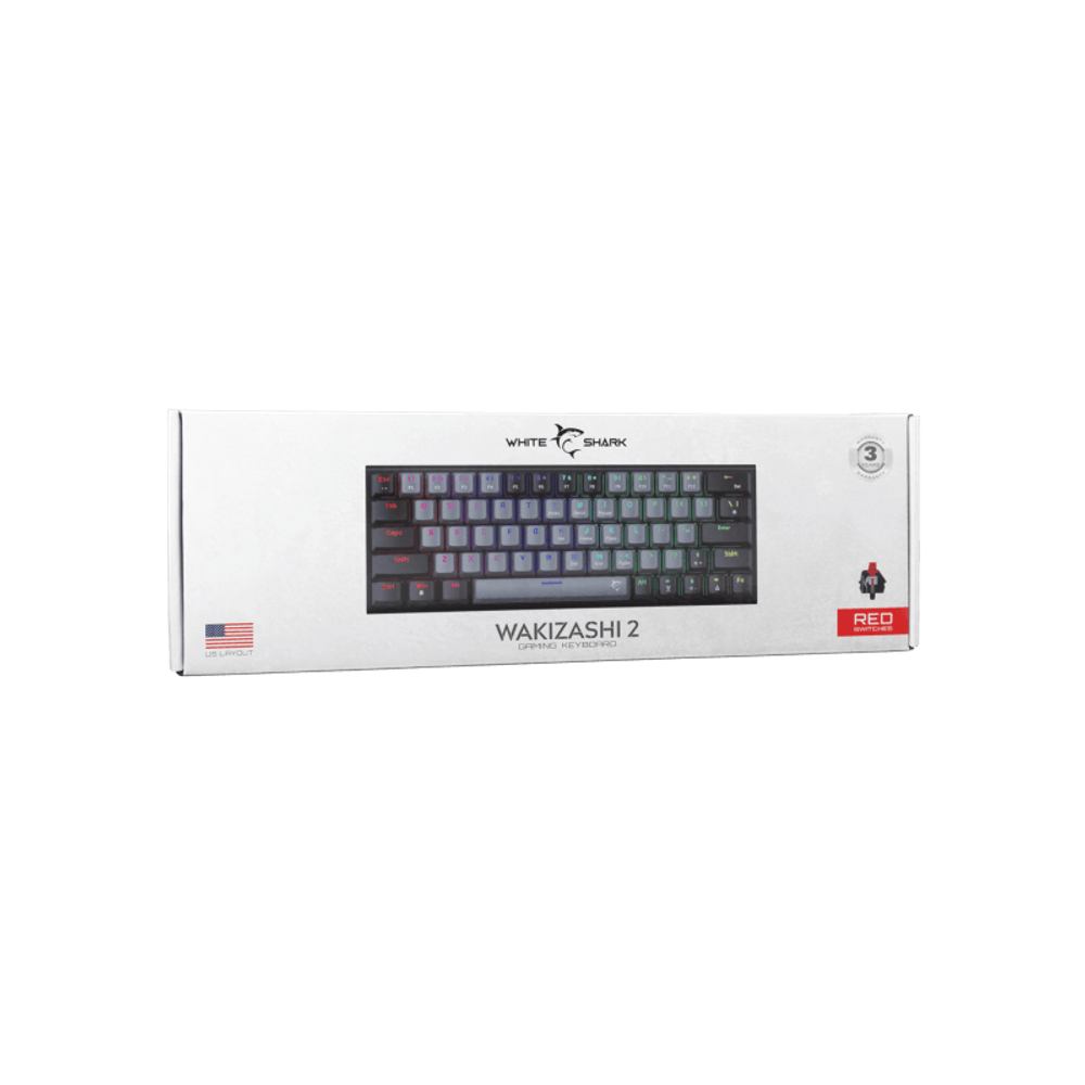 WHITE SHARK Tastatura GK-002711V2 WAKIZASHI-2 / US, crveni prekidači slika 6