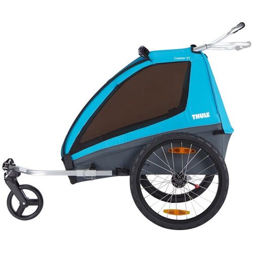 Thule Coaster XT plava dječja kolica i prikolica za bicikl za dvoje djece slika 4