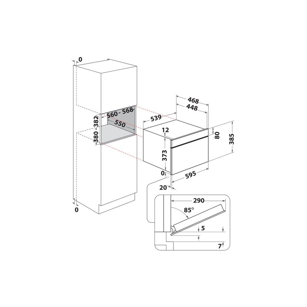 Whirlpool ugradbena  mikrovalna pećnica WMD7O4TX slika 7