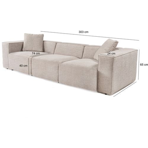 Atelier Del Sofa Trosjed, Lora 3 Seater - Mocha slika 10