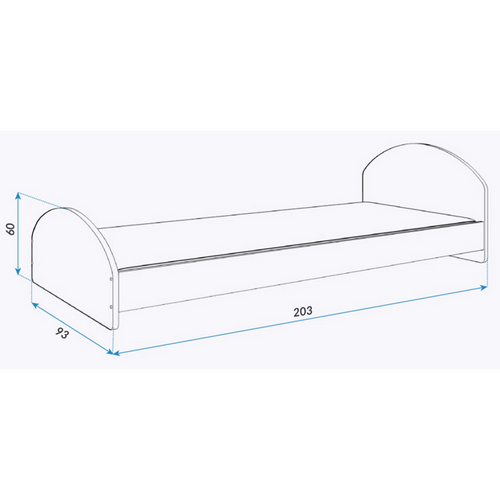 Drveni dečji krevet Cross 200x90 cm - plavi slika 2