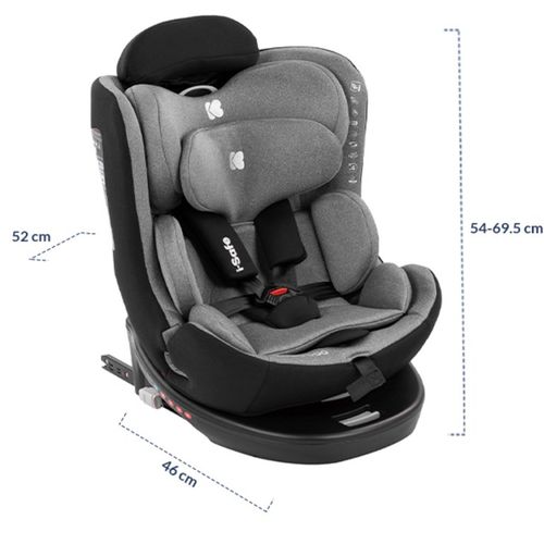 Kikka Boo Rotirajuća auto-sjedalica i-Safe i-Size 0-36kg (40-150cm) Isofix, Dark Grey slika 10