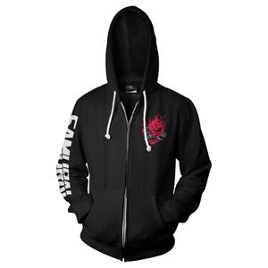 JINX Cyberpunk 2077 Najveći Obožavatelj Zip-Up Hoodie Srednja Crna