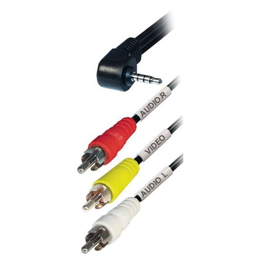 Transmedia Connecting Cable 4 pin 3,5 mm plug, angled - 3x RCA-plug, 2m slika 1