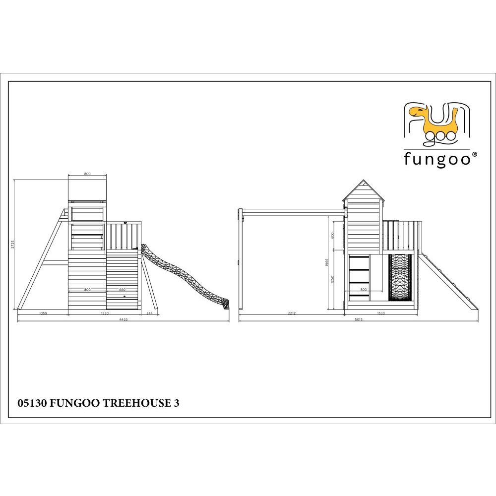 Fungoo Set TREEHOUSE 3 - Drveno dječije igralište slika 8