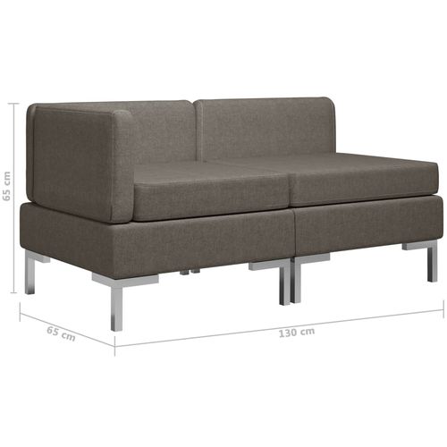 2-dijelni set sofa od tkanine smeđe-sivi slika 14