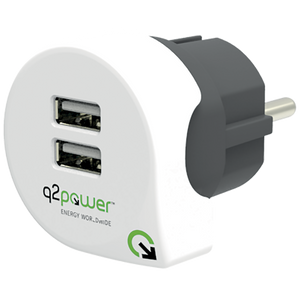 q2power Punjač kućni za smartphone, tablete, 2 x USB, 2.4A - DUAL USB CHARGER EUROPE