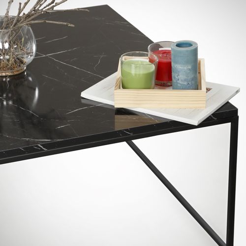 Hanah Home Poly - Royal Black White Coffee Table slika 4