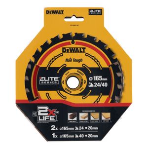 Dewalt list kružne pile 2x165 24T, 1X165 40T 3kom DT10397