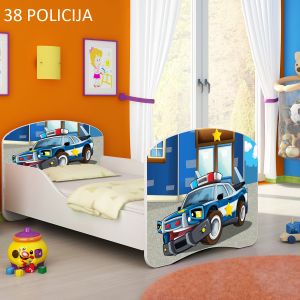 Dječji krevet ACMA s motivom 140x70 cm - 38 Policija