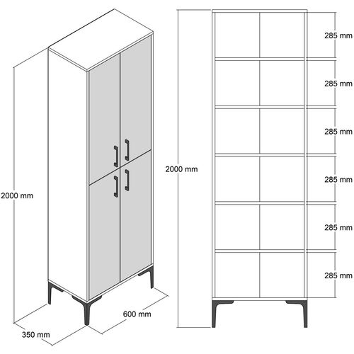 Berlin A - Walnut, Anthracite Walnut
Anthracite Multi Purpose Cabinet slika 6