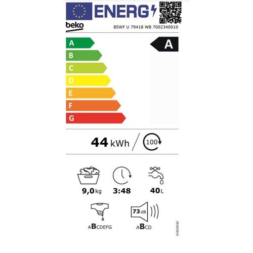 Beko B5WFU79418WB Veš mašina, 9 kg, 1400 rpm, ProSmart Inverter, Dubina 55 cm slika 6