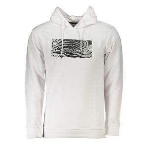 CAVALLI CLASS MEN'S WHITE ZIPLESS SWEATSHIRT