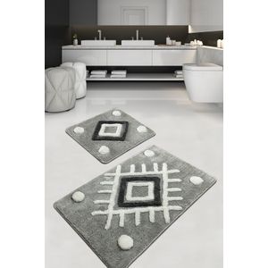Punica - Grey Grey Acrylic Bathmat Set (2 Pieces)