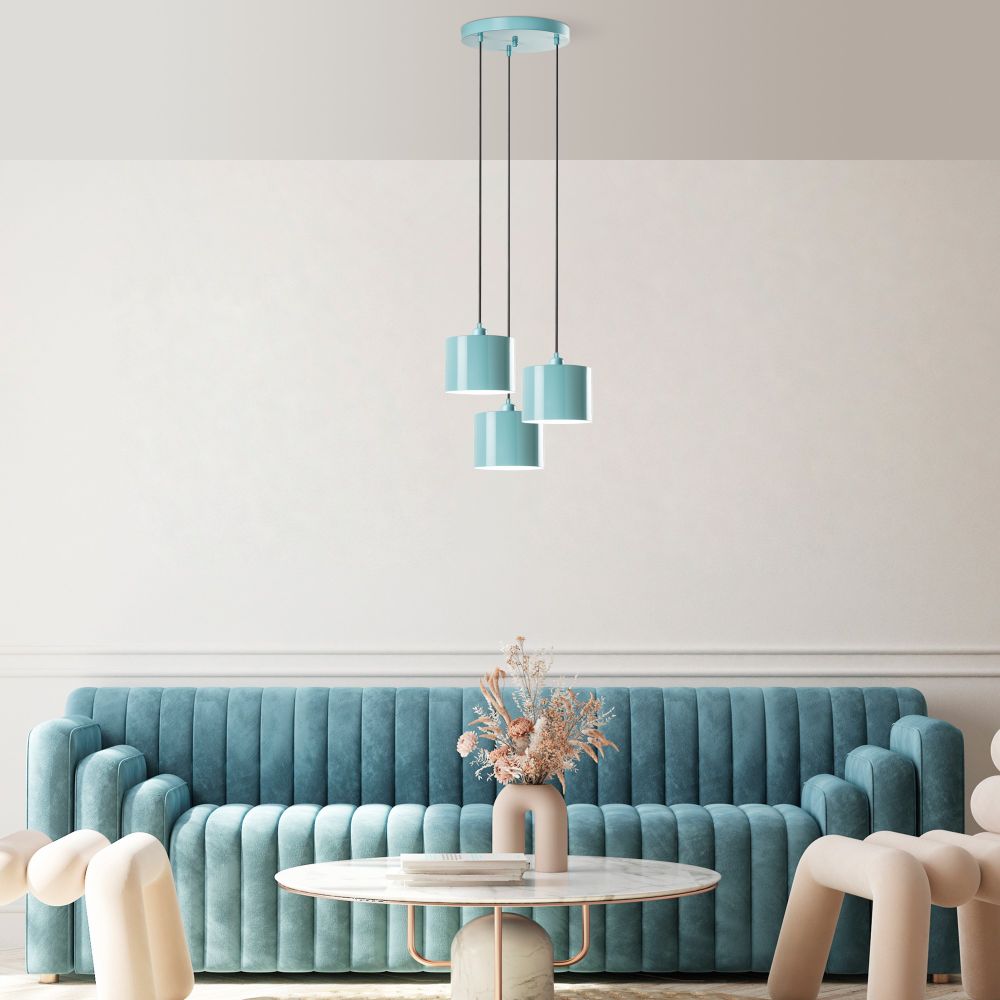 Luster Duz - 195Turquoise sa 3 Lampe u Boji Tirkiza slika 3