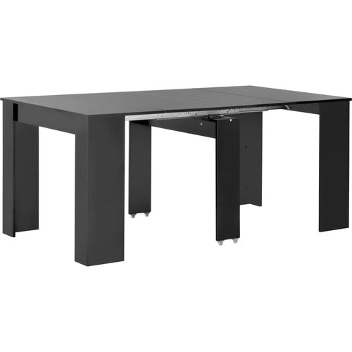 Produživi blagovaonski stol visoki sjaj crni 175 x 90 x 75 cm slika 1