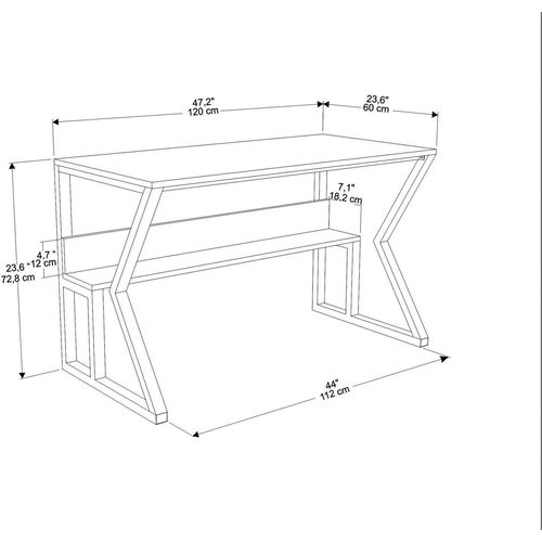 Wake - White White Study Desk slika 6