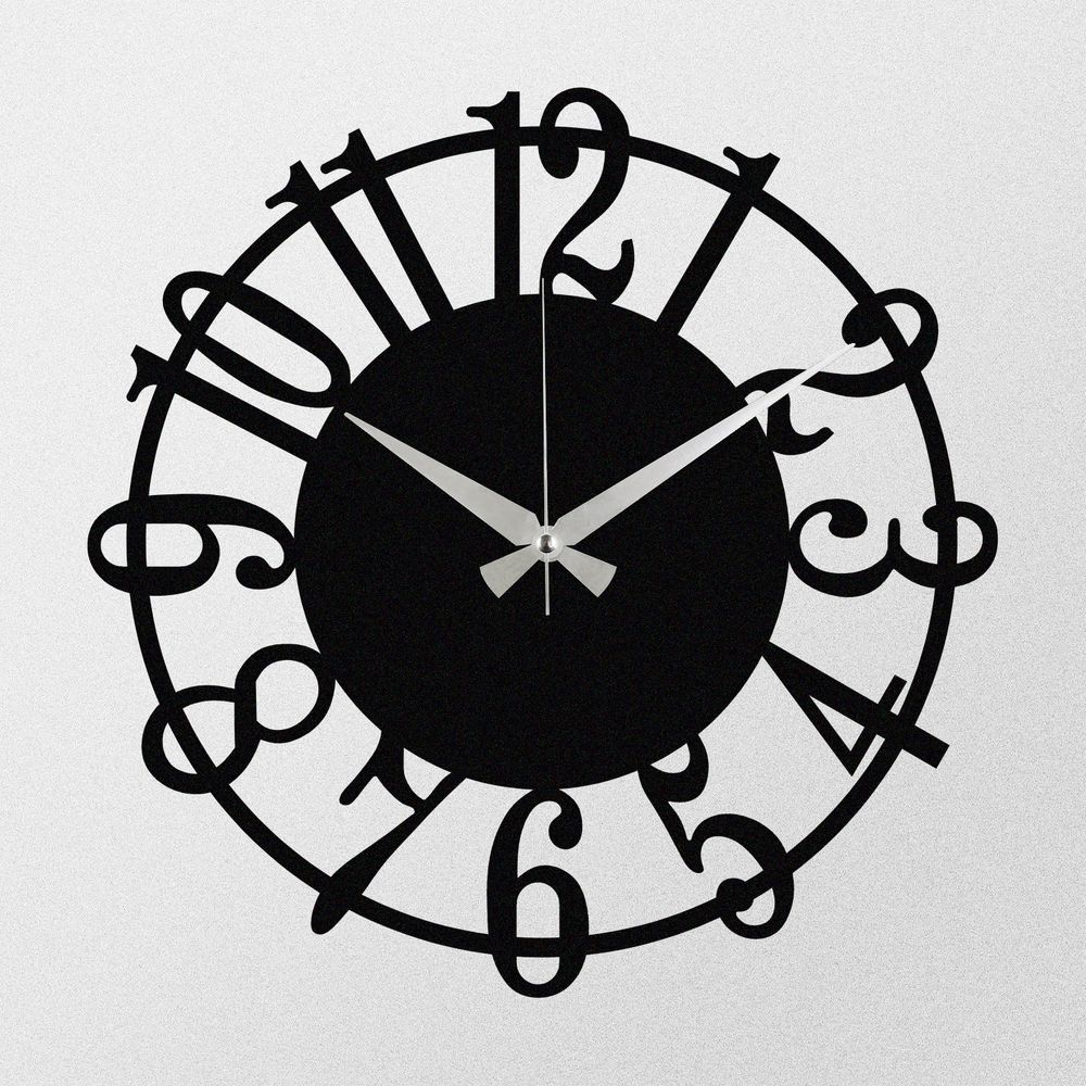 Dekorativni metalni zidni sat - Enzoclock - S006 - crni slika 4