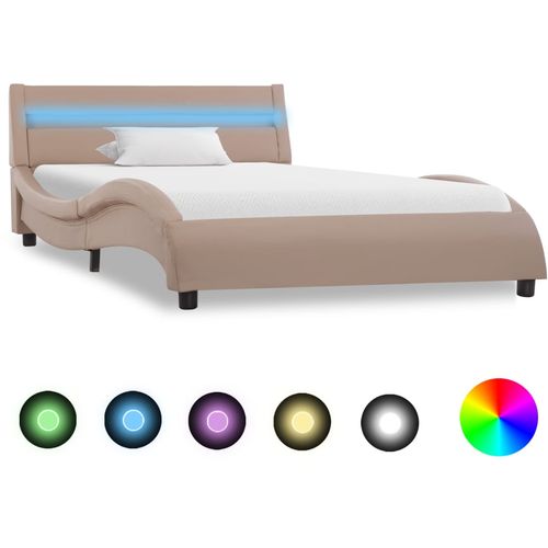 Okvir za krevet od umjetne kože LED boja cappuccina 90 x 200 cm slika 37