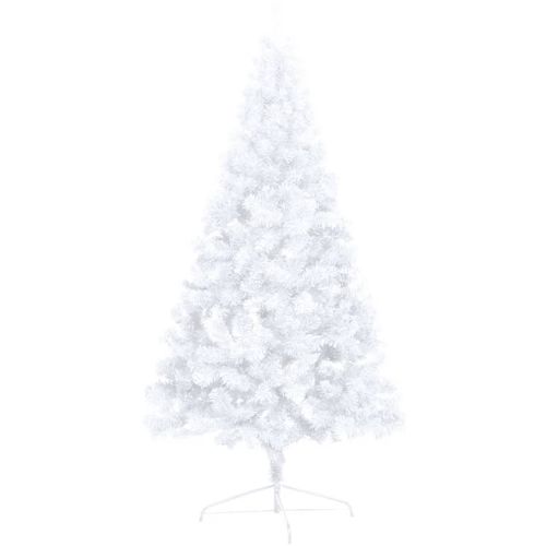 Umjetna polovica božićnog drvca LED s kuglicama bijela 150 cm slika 11