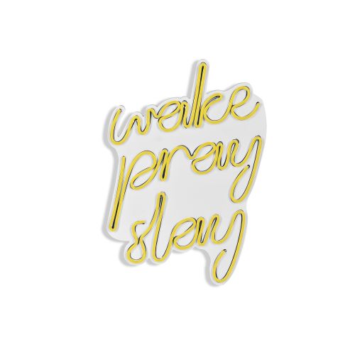 Wallity Ukrasna plastična LED rasvjeta, Wake Pray Slay - Yellow slika 6