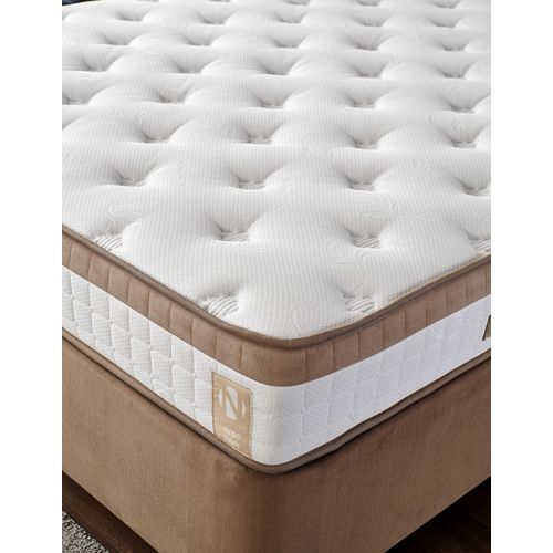 Woody Fashion Madrac, Bijela boja Smeđa, Latte 180x200 cm Double Size Firm Mattress slika 3