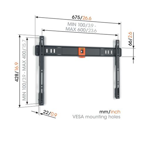 Vogels TVM1603, zidni nosač za ekrane od 40"-100", fiksni, do 75kg slika 2