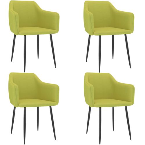 Blagovaonske stolice od tkanine 4 kom zelene slika 1
