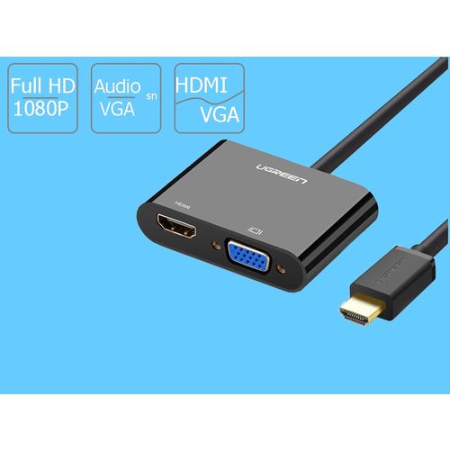 Ugreen HDMI na VGA + HDMI adapter crni - u kutiji slika 3