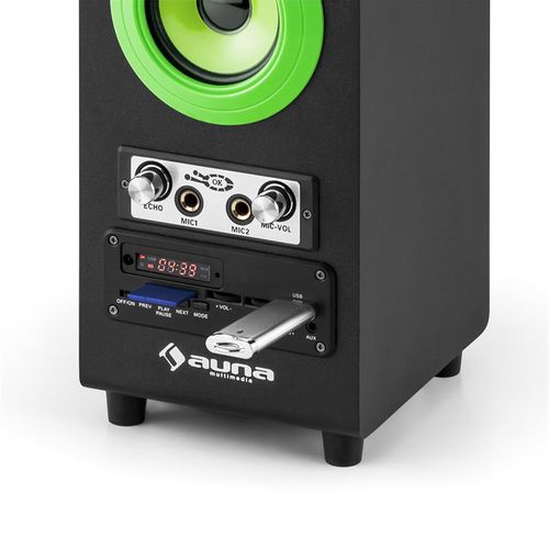 Auna DiskoStar Green, prijenosni Bluetooth zvučnik, USB, baterija, LED, mikrofon slika 6