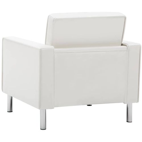 Fotelja od umjetne kože bijela slika 23