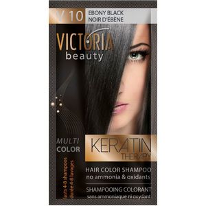 Victoria Beauty Keratin Therapy Color Shampoo black, 6 kom 40 ml