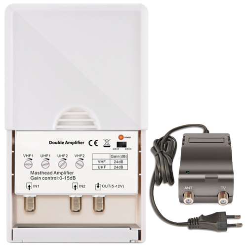 Amiko Pojačalo antensko + LTE / 4G filter sa 2 podesiva ulaza - DOUBLE AMPLIFIER slika 1