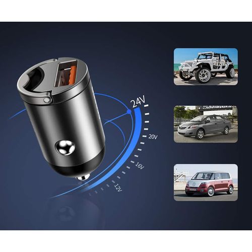 Baseus Tiny Star Mini Quick Charge auto punjač USB priključak 30 W sivi slika 6