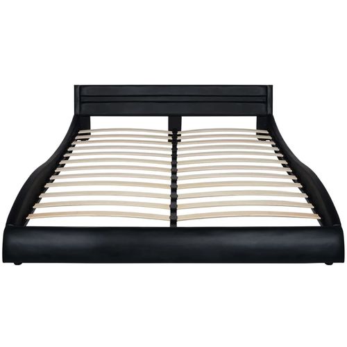 Krevet od umjetne kože s madracem LED crni 160 x 200 cm slika 35