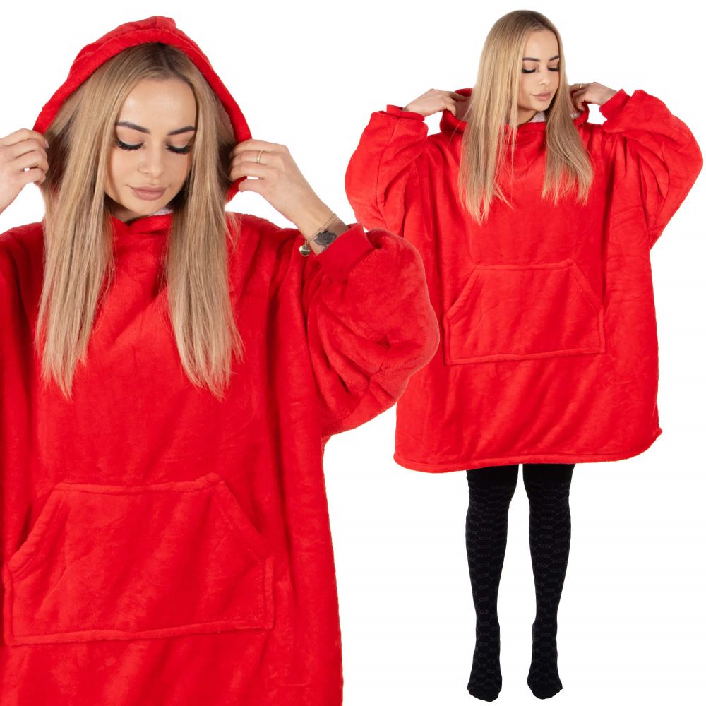 Springos mekana oversize majica u obliku deke, crvena slika 2