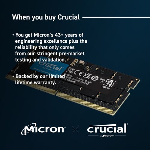 Crucial memorija 32GB DDR5-5600 SODIMM CL46, 1.1V slika 4