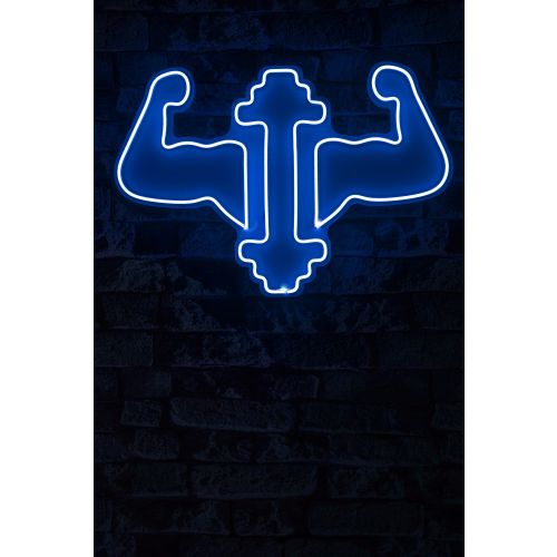 Wallity Ukrasna plastična LED rasvjeta, Gym Dumbbells WorkOut - Blue slika 10