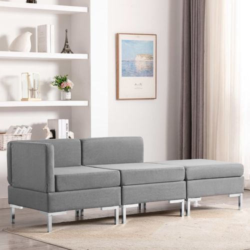 3-dijelni set sofa od tkanine svjetlosivi slika 1