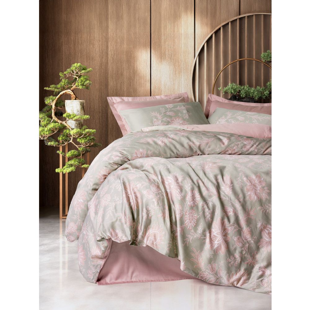 Satin set za pokrivač Betula u boji puder slika 1