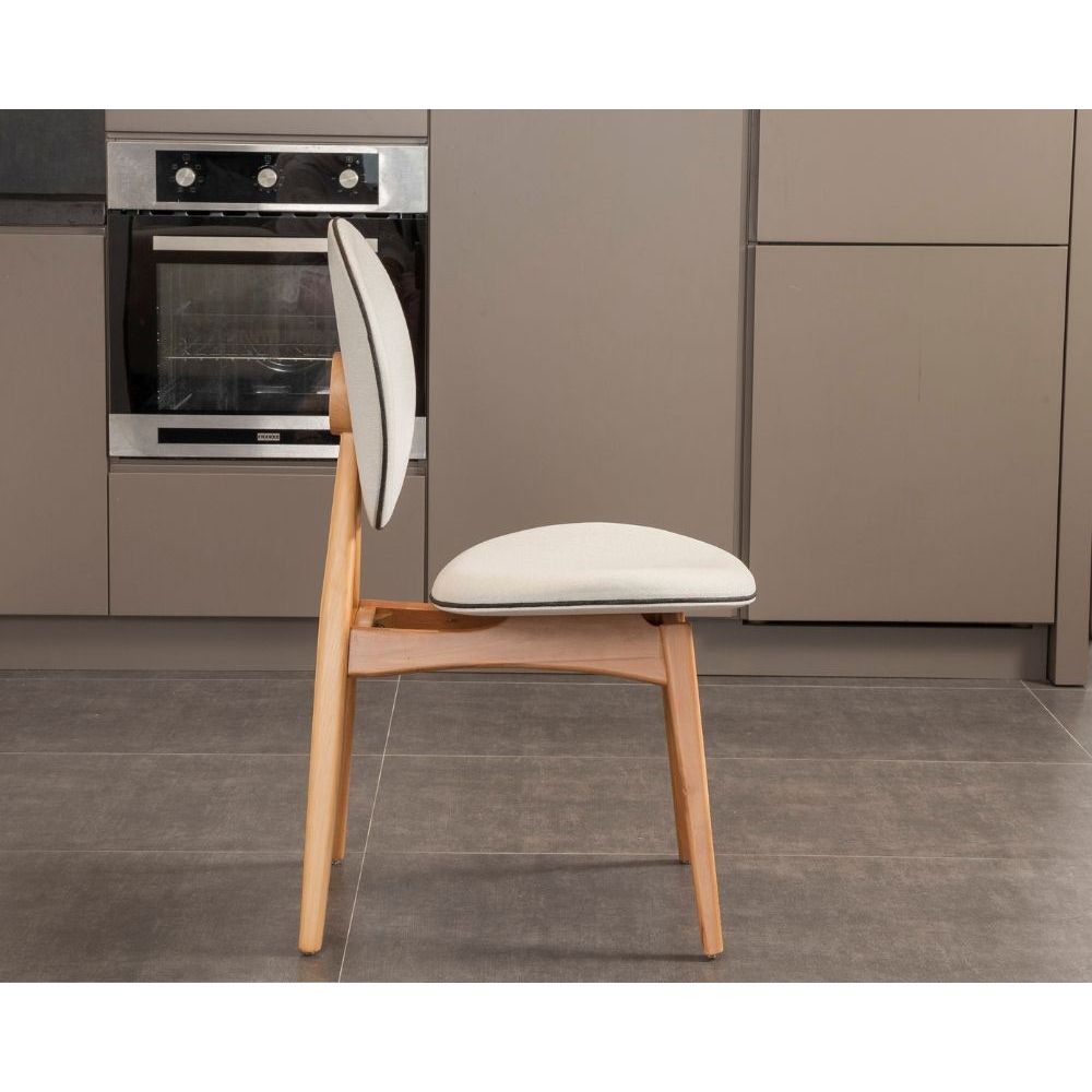 Set stolica Touch - (2 Komada) boje Bež i boja Hrasta (100% grab) slika 2