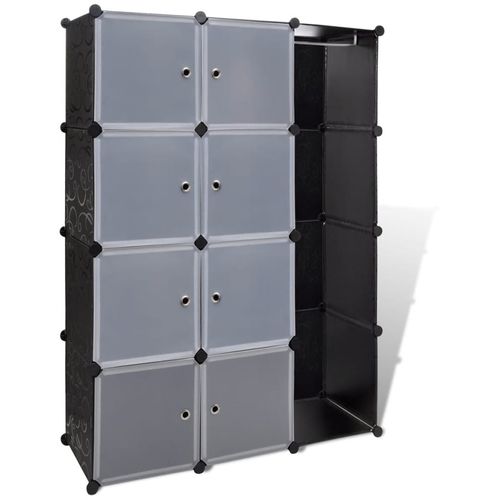 240497 Modular Cabinet with 9 Compartments 37x115x150 cm Black and White slika 38