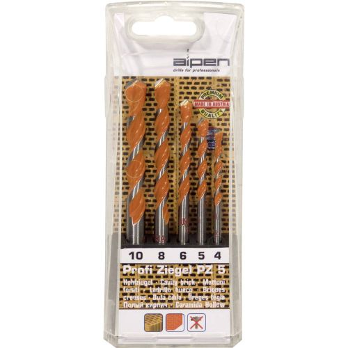 Set svrdla za ciglu 5-dijelni 4 mm, 5 mm, 6 mm, 8 mm, 10 mm Alpen 200705100 cilindrični prihvat 1 set slika 1